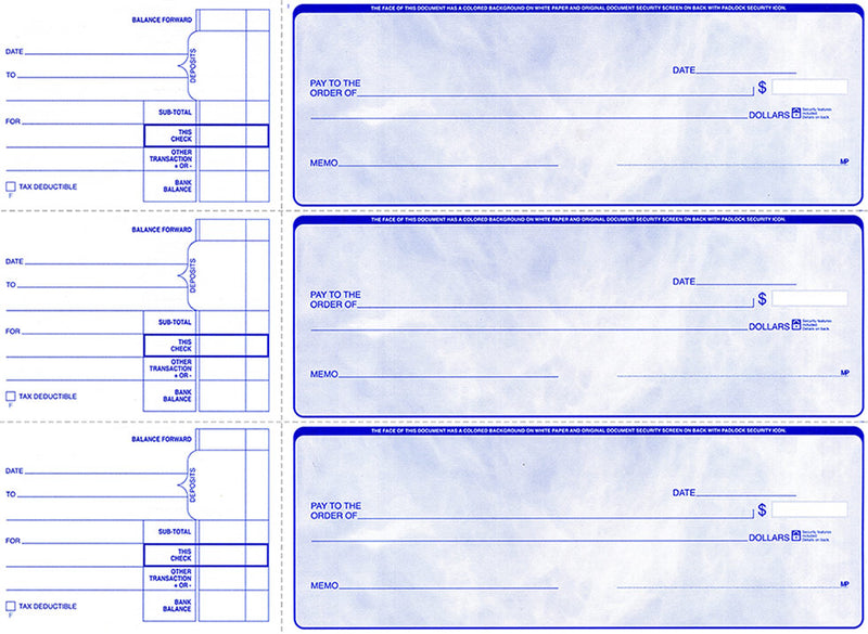 Custom Printed Manual Business Checks - 1 Part